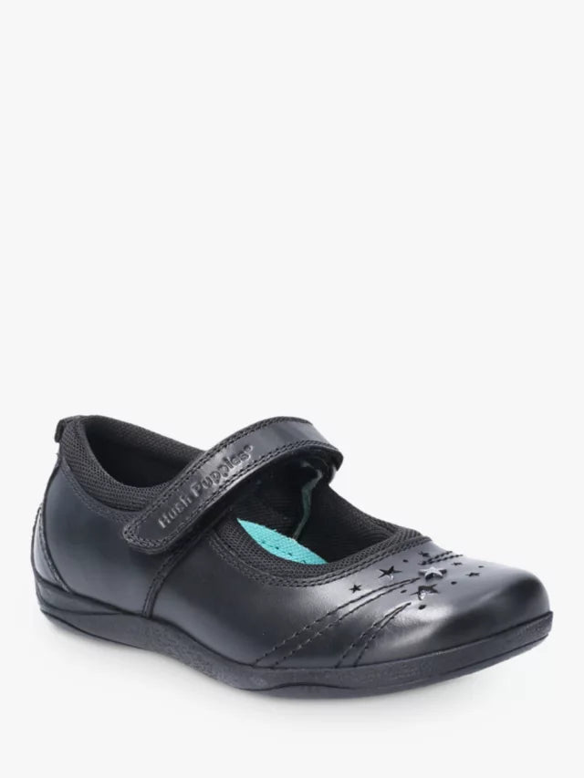 Hush Puppies Amber Junior Black School Shoe