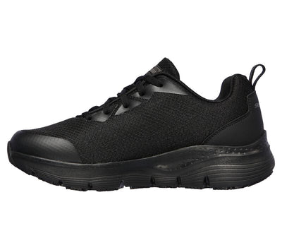 Skechers Work Arch Fit Lace Up Athletic Workwear Occupational Trainers Black