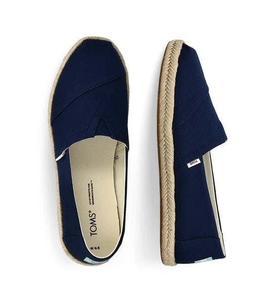 Toms Women Cotton Rope Espadrille Navy Loafers