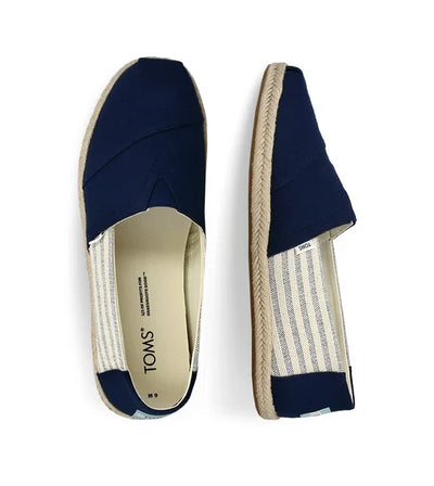 Toms Alpargata Rope Recyled Cotton Canvas Loafer Flat Navy Shoe