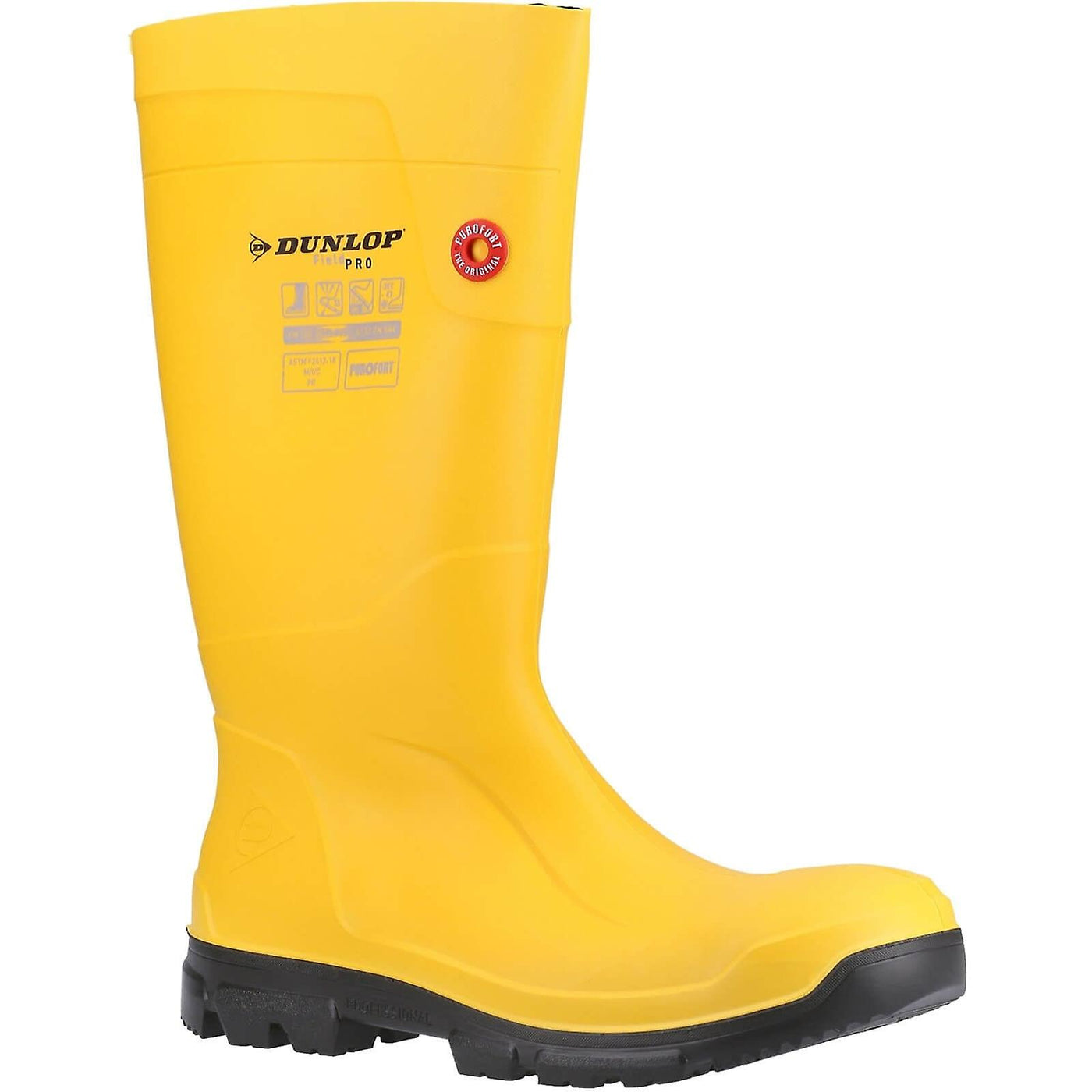 Dunlop Purofort Fieldpro Safety Yellow Wellington Boots