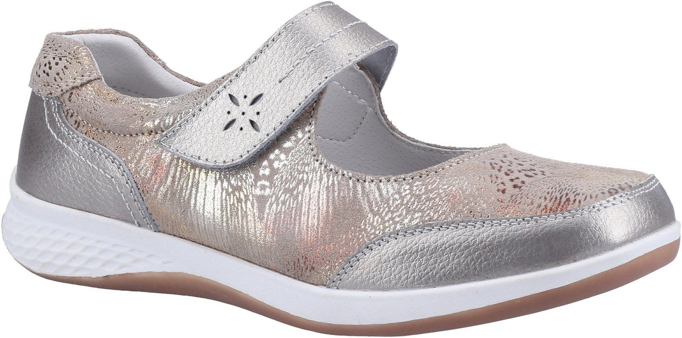 Fleet & Foster Women Laura Memory Foam Casual Fashion Shoes Silver/Navy