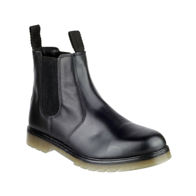 Amblers Colchester Mens Pull on Leather Gusset Black Chelsea Boot