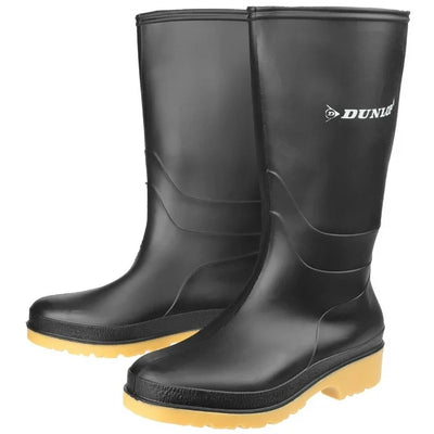 Dunlop Dull Junior Wellington Black Boots