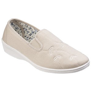 Mirak Ladies Bessie Twin Gusset Canvas Slip On Shoe