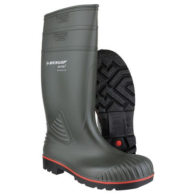 Dunlop Acifort Heavy Duty Full Safety Men's Wellington Boots in Green