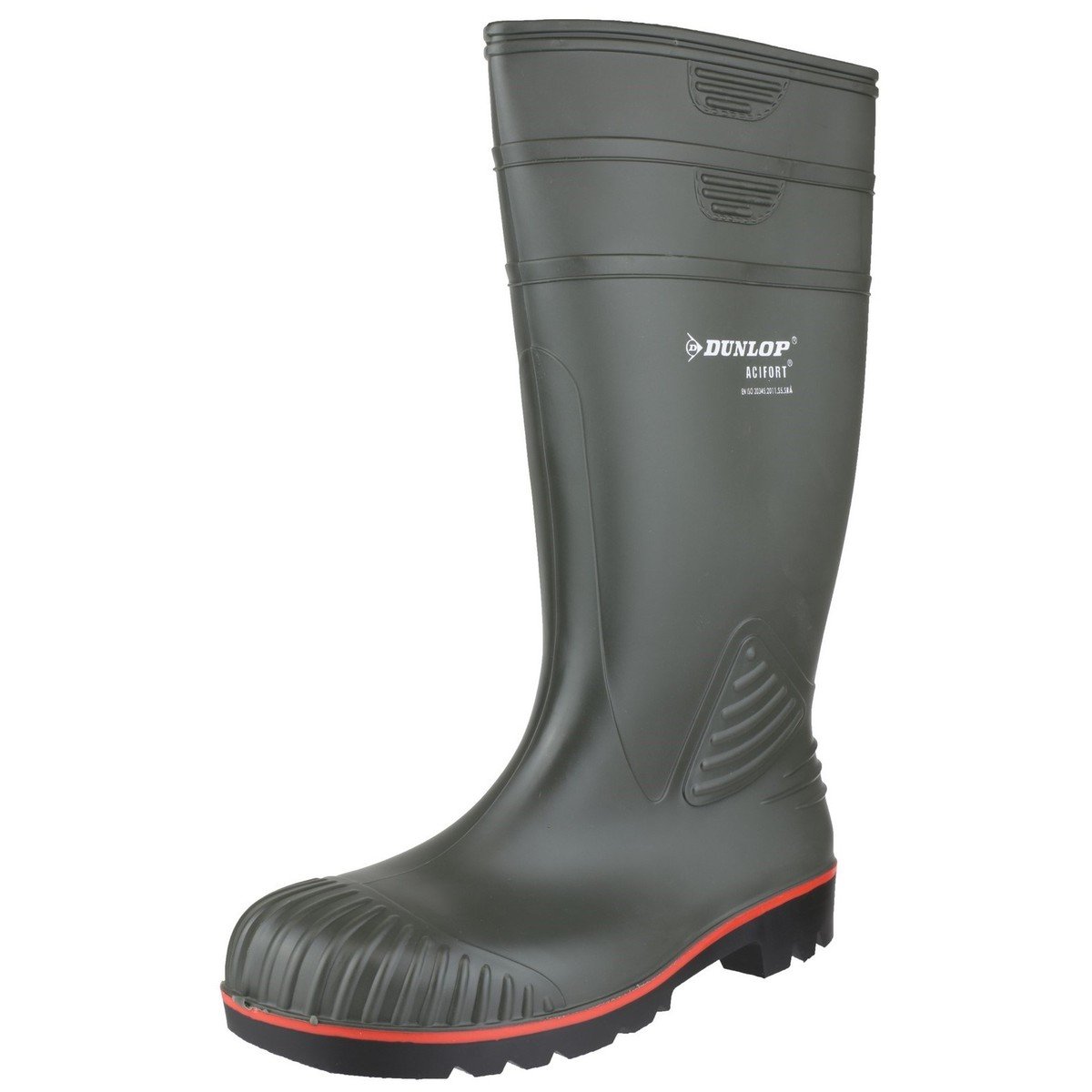 Dunlop Acifort Heavy Duty Full Safety Men's Wellington Boots in Green