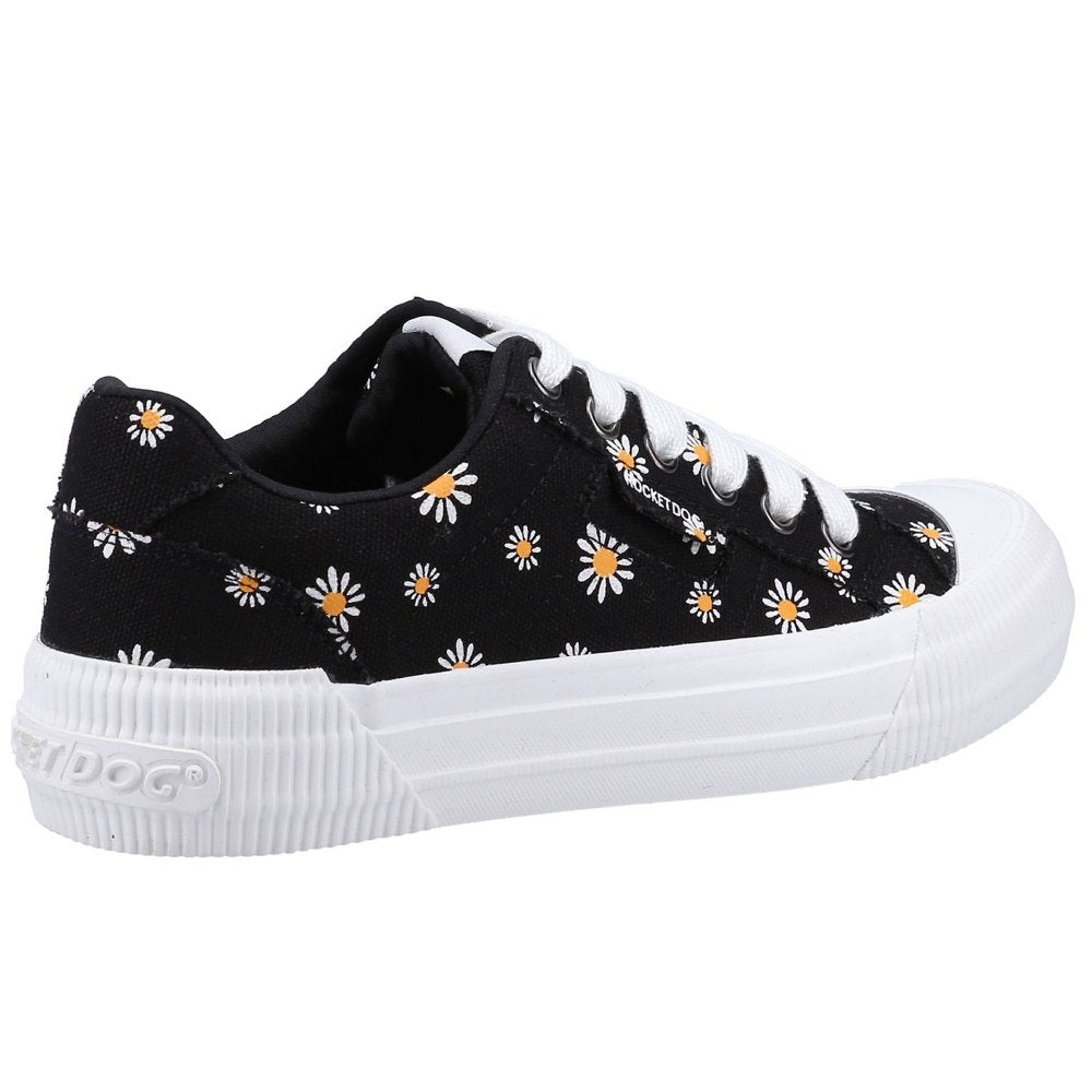 Rocket Dog Ladies Jazzin Plus Dixie Black Floral Print Trainers