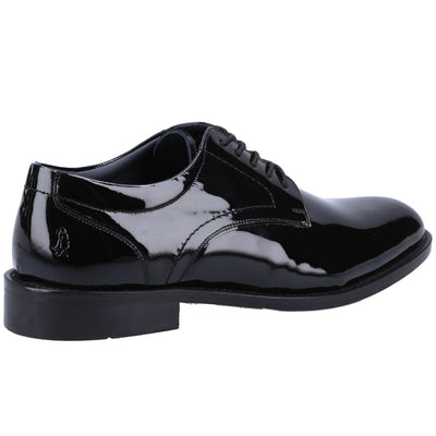 Hush Puppies Damien Patent Men Black Genuine Leather Plain Derby Shoes