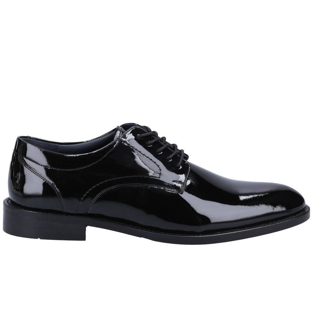 Hush Puppies Damien Patent Men Black Genuine Leather Plain Derby Shoes