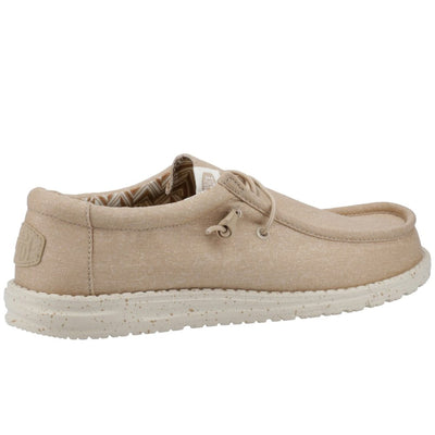 Heydude Wally Stretch Linen Natural Canvas Mens Shoes