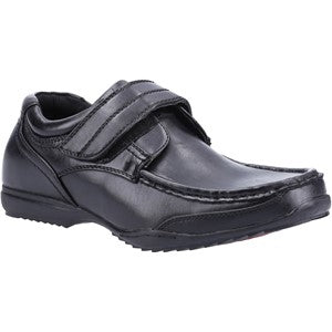 Mirak Charlie Boys Touch Fasten Faux Black Leather Shoes