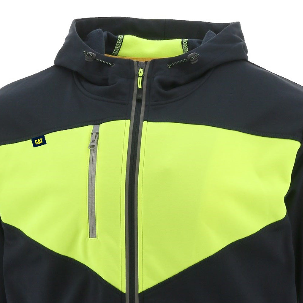 Caterpillar Triton Full Zip Water Resistant Black/green Hoodie