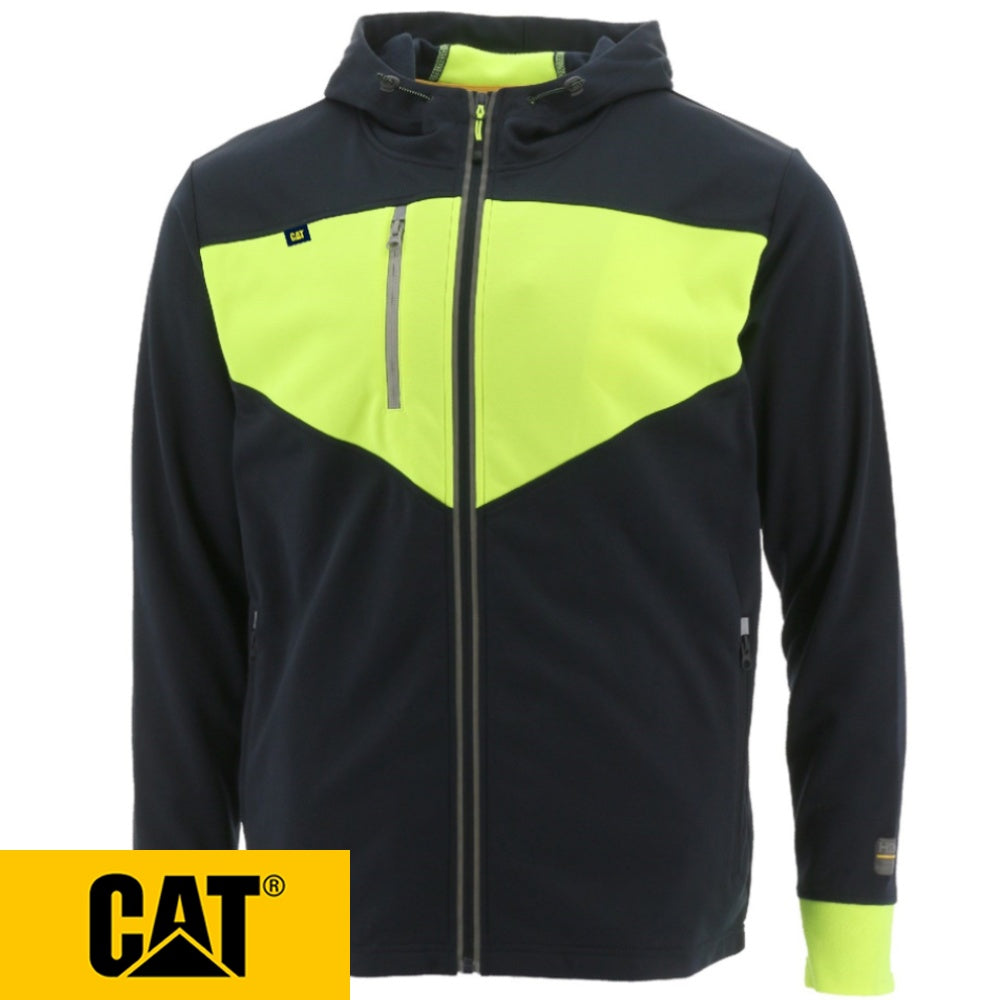 Caterpillar Triton Full Zip Water Resistant Black/green Hoodie