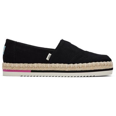 Toms Womens Alpargata Platform Espadrille - Black