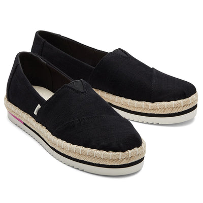 Toms Womens Alpargata Platform Espadrille - Black