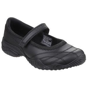 Skechersy  Velocit Pouty Microstrides Black Leather Open Shoe