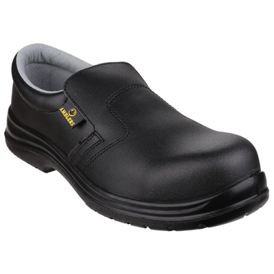 Amblers Safety Esd Micro Fibre Slip on Black Shoe