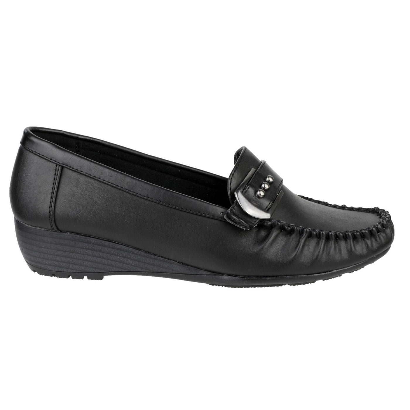 Amblers Safety Hula Women Black Slip-On Shoes