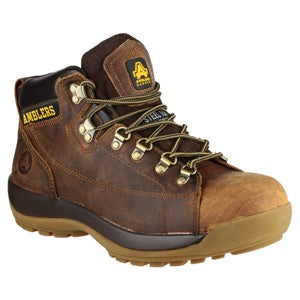 Caterpillar Womens Mae Leather Steel Toe Lace Up Cocoa Work Boots (Brown)