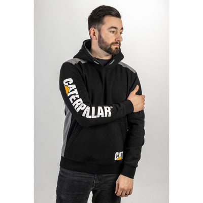 Caterpillar Logo Panel Hooded Mens Casual Warm Comfortable Sweatshirt