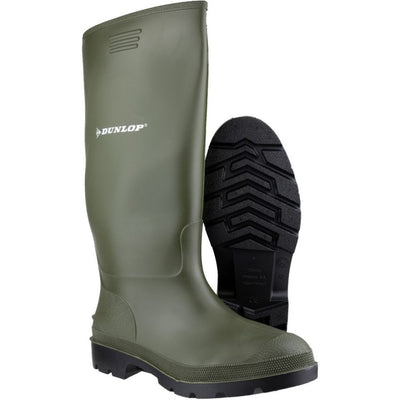 Dunlop Pricemastor Green Rubber Work Boots For Men