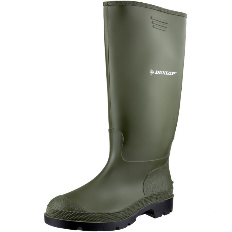 Dunlop Pricemastor Green Rubber Work Boots For Men