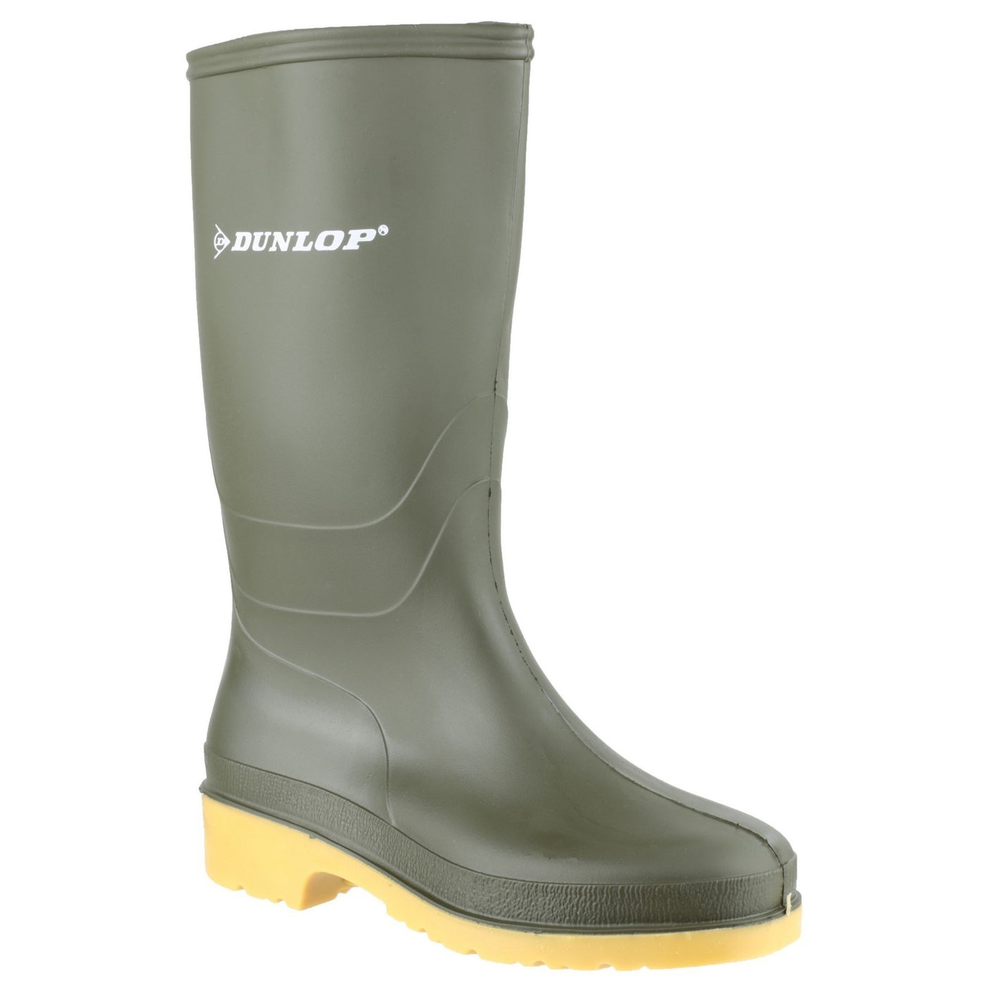 Dunlop Dull Rubber Wellington Green Boots