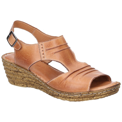 Fleet & Foster Incense Women's Open Toe Wedge Sandals In Camel