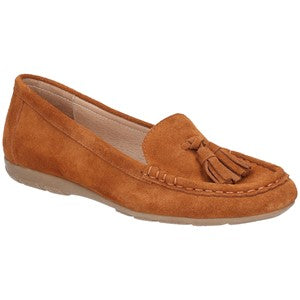 Hush Puppies Tan Suede Leather Daisy Moccassin Loafers