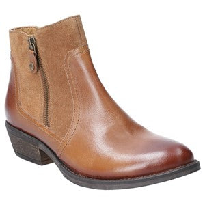 Hush Puppies Pegada Carla Isla Saunter Mid-Cut Heel Leather Ankle Boot