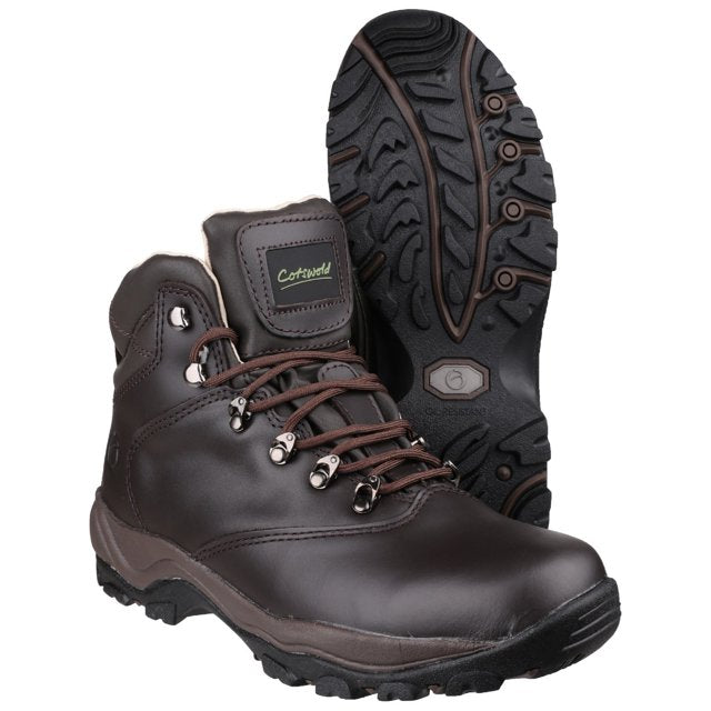 Cotswold Mens Winstone Waterproof Leather Walking Boots Brown Leather