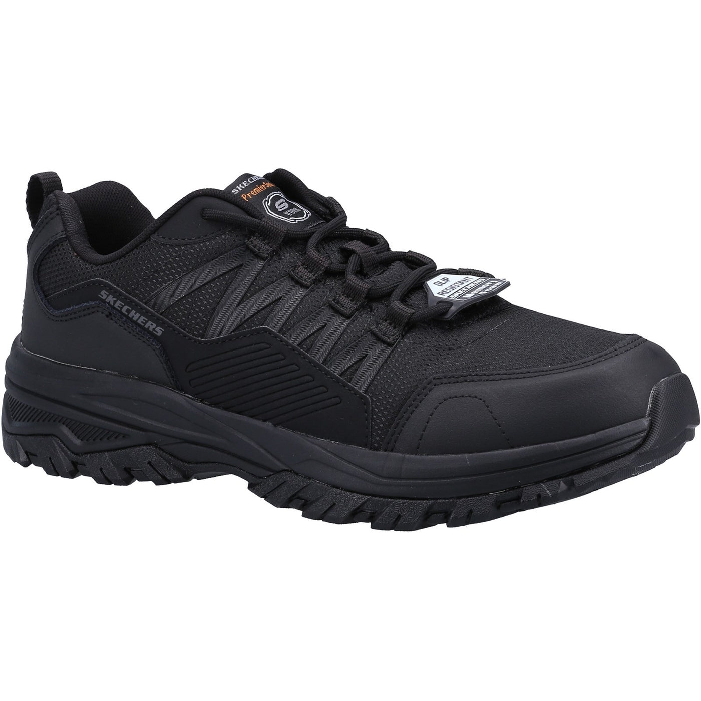 Skechers Fannter Men Slip Resistant  Black Occupational Shoe