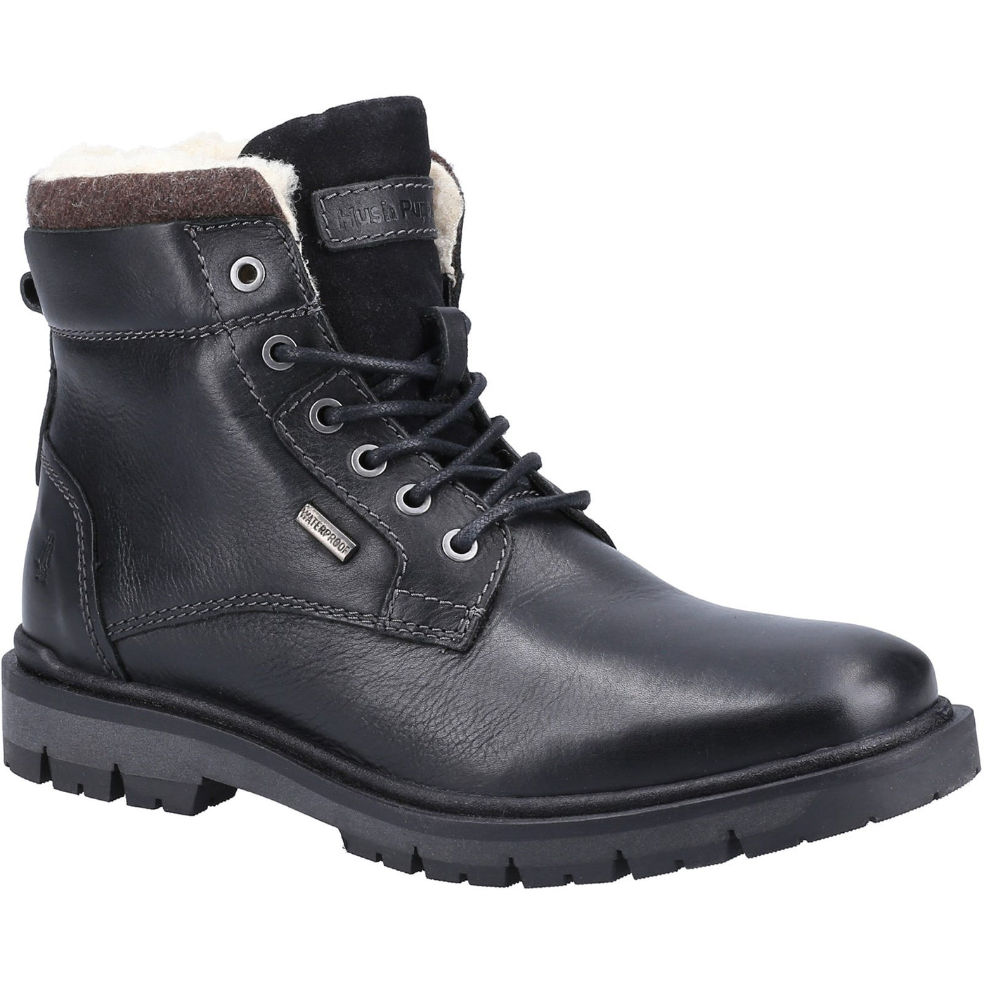 Hush Puppies Patrick Premium Mens Cushioned Leather Lace Up Ankle Boot