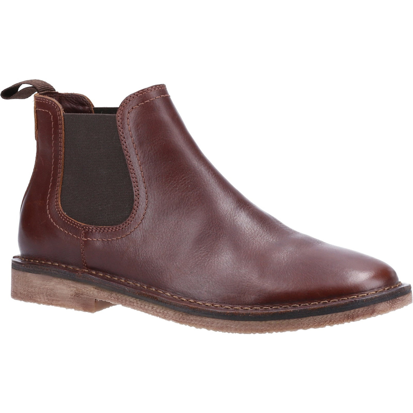 Hush Puppies Shaun Leather Chelsea Brown Pull-On Boot