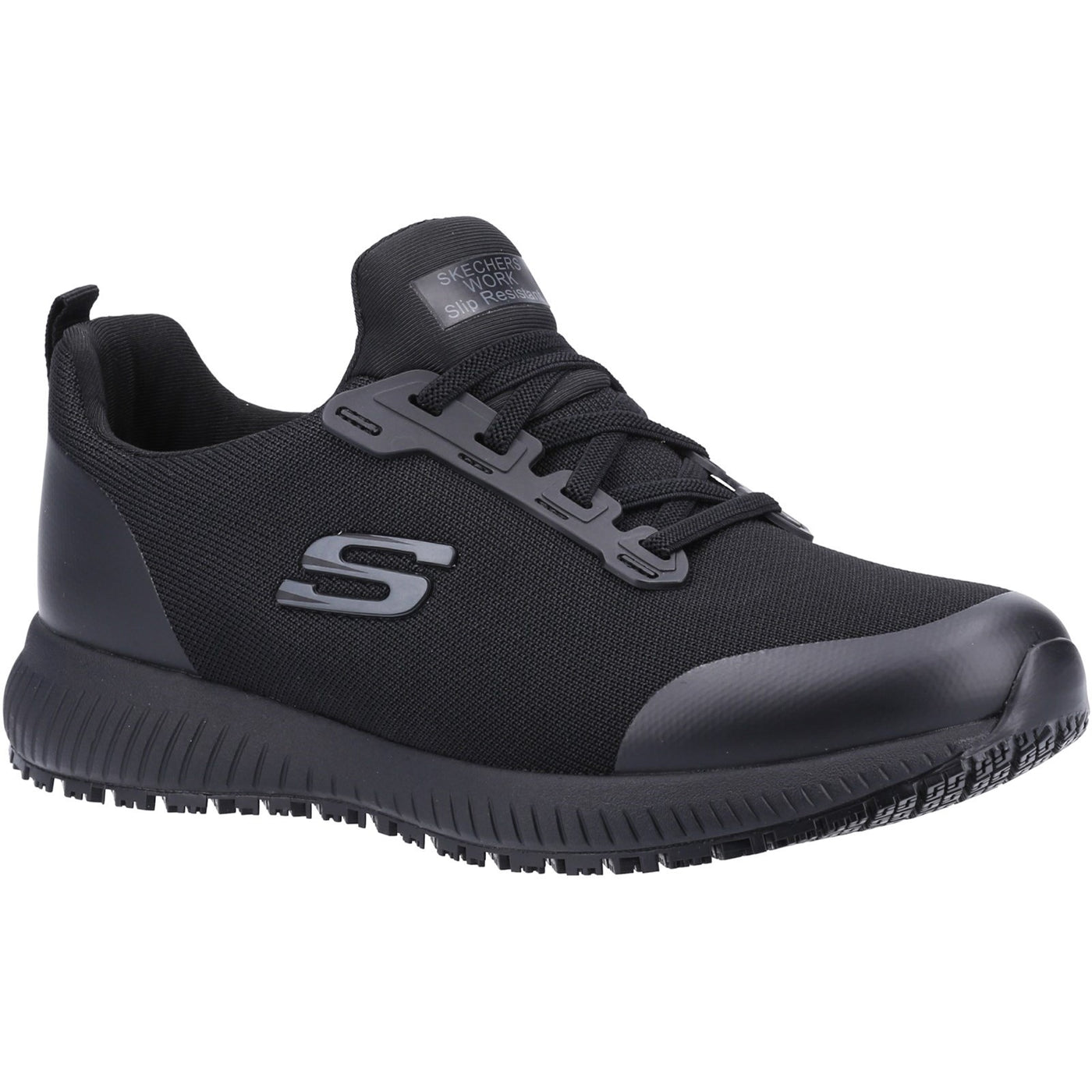 Skechers Workwear Squad Slip Resistant Occupational Wide Black Trainer Shoe