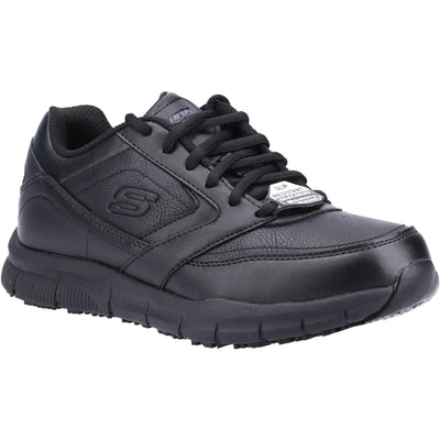 Skechers  Work Nampa Wyola Occupational Lace Up Black Trainer Shoe