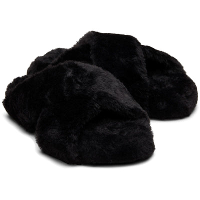 Toms Susie Women's Black Faux Fur Mule Slippers