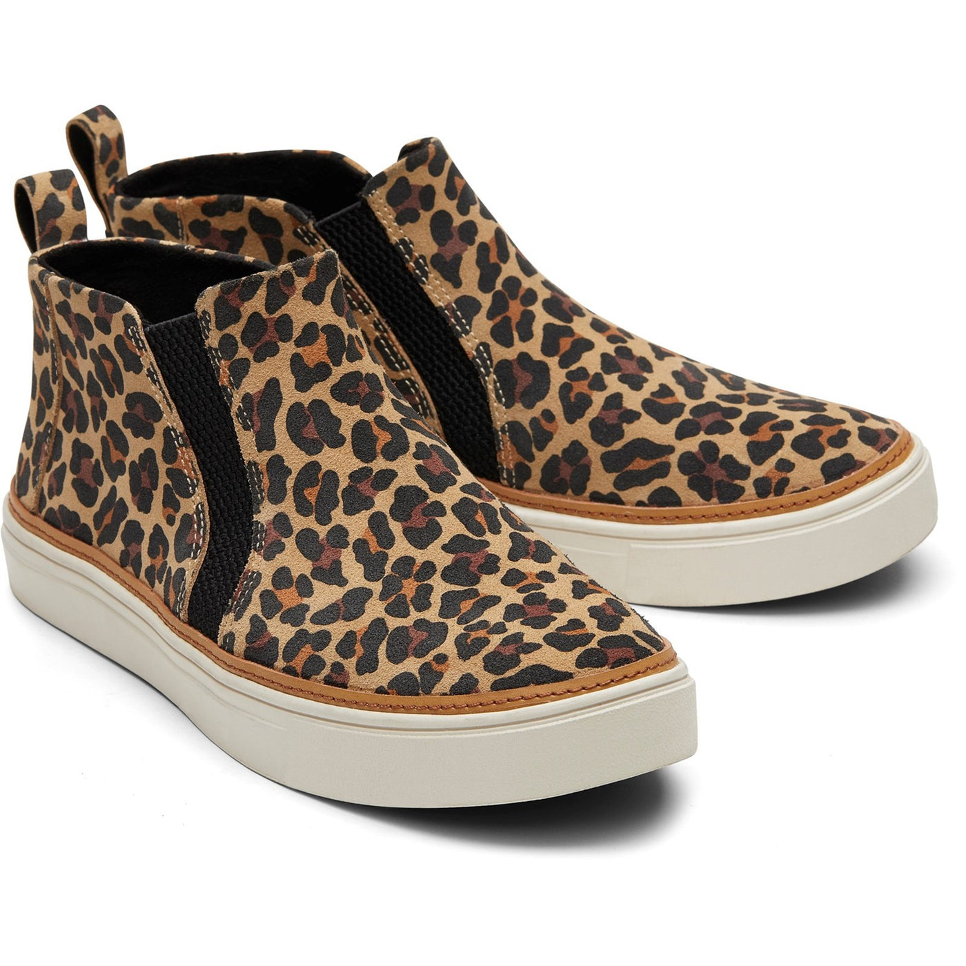 Toms Bryce Tan Classic Leopard Print Suede Slip Boot