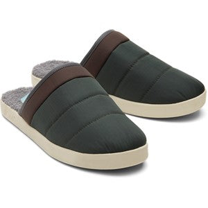 Toms Harbor Mule Toms Mens Green/ Brown Slipper