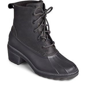 Sperry Fleece-Lined Lace-Up Combat  Heel Leather Boots