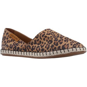 Hush Puppies Ladies Mim Leopard Print Suede Espadrille Pumps