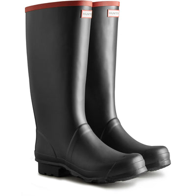 Hunter Argyll Full Knee Wellington Black Boots