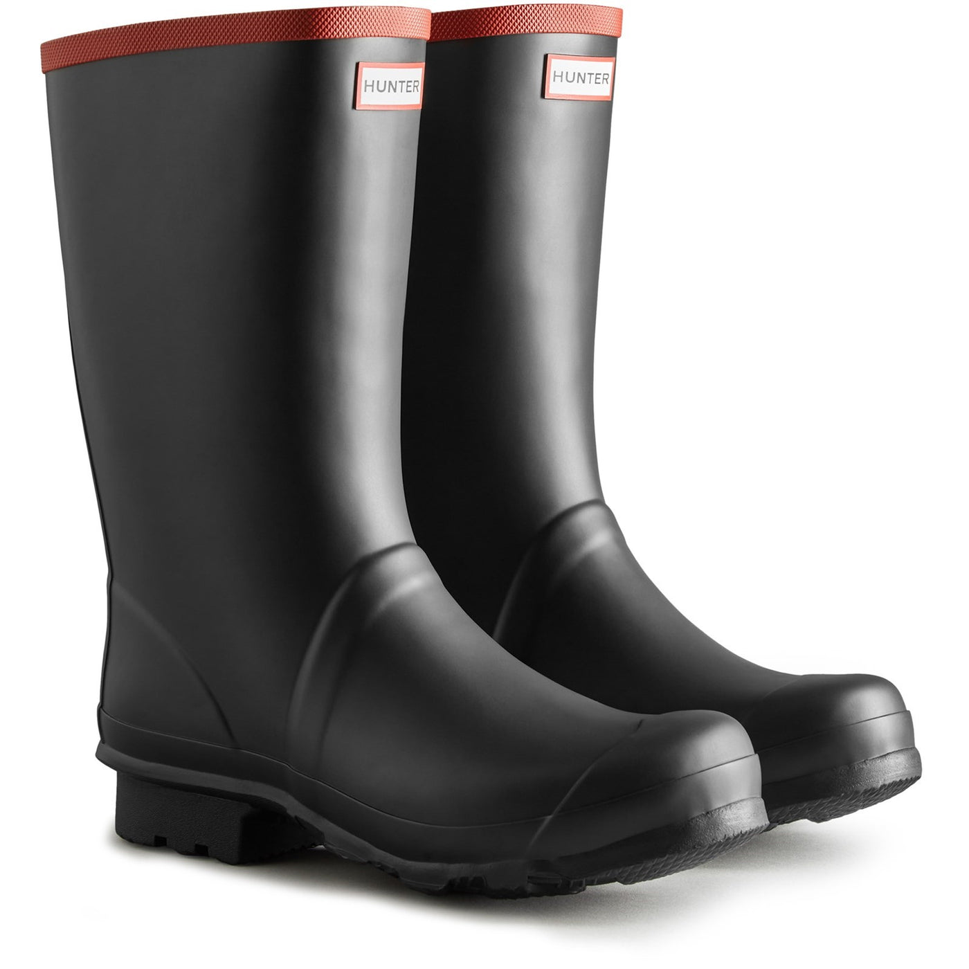 Hunter Mens Argyll Short Knee Rain Black Boots