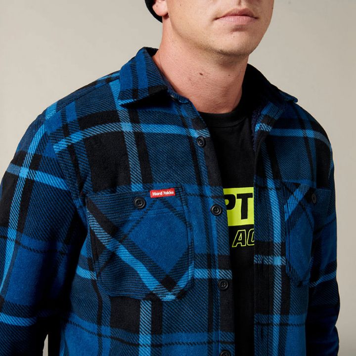 Hard Yakka Sherpa Levis Mens Long Sleeves Button Down Lightweight Jacket