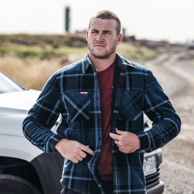 Hard Yakka Sherpa Levis Mens Long Sleeves Button Down Lightweight Jacket