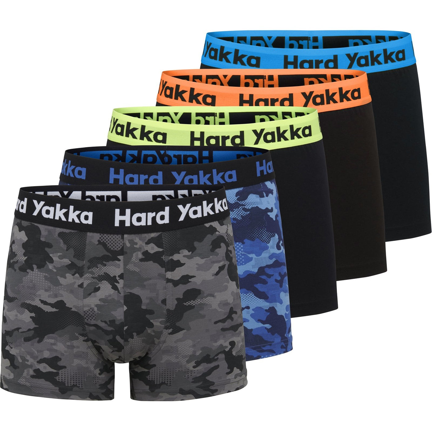 Hard Yakka Cotton Trunk Five Pack Elastic Waistband Trunks Underwear
