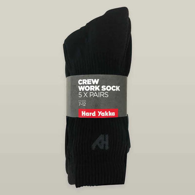 Hard Yakka Mens Crew Work Multi-Coloured Workwear Socks