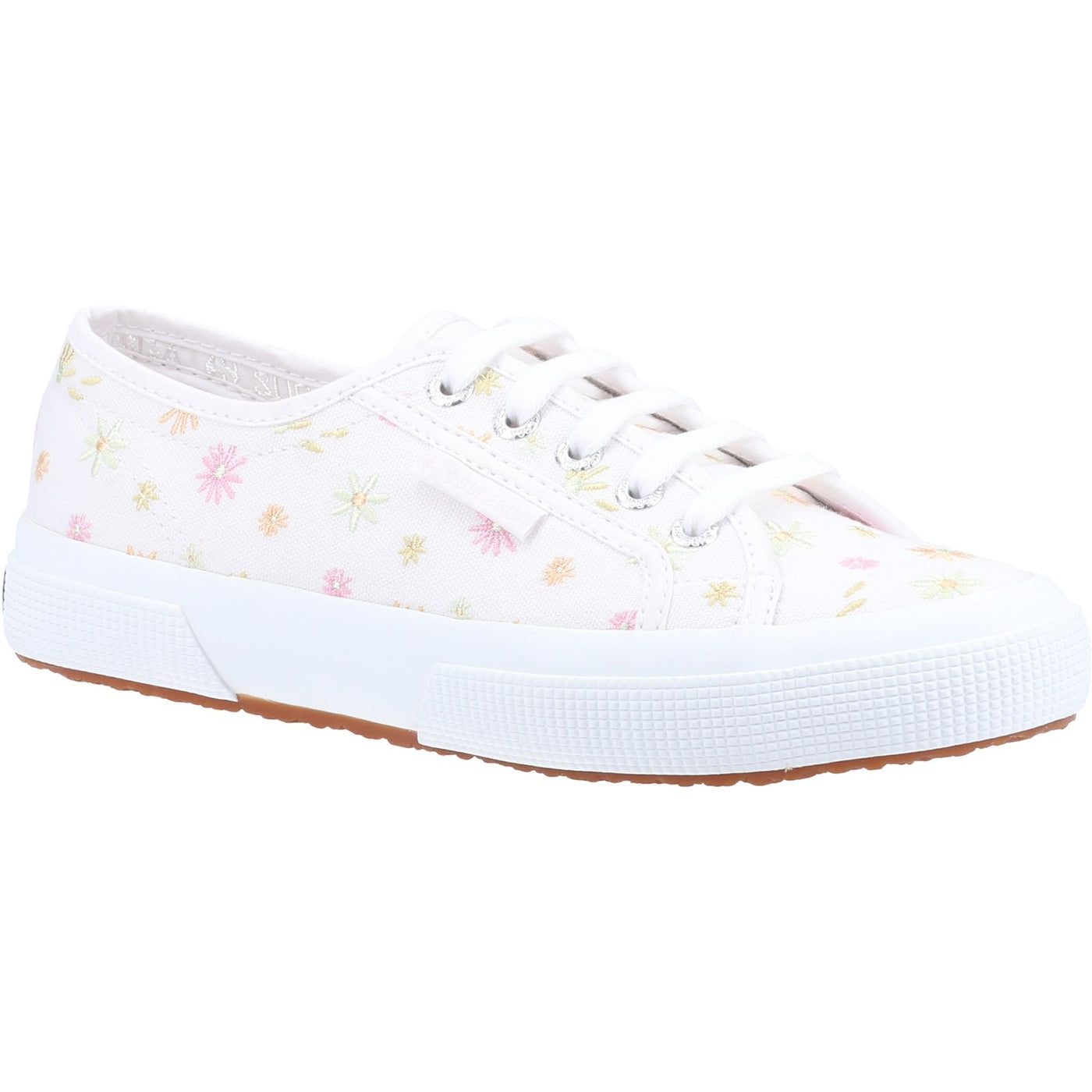 Superga Flowers Embroidery Women Casual Lace Up Shoe