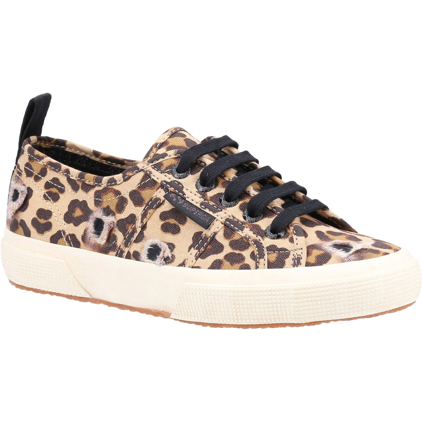 Superga Ripped Leopard Print Classic Trainer